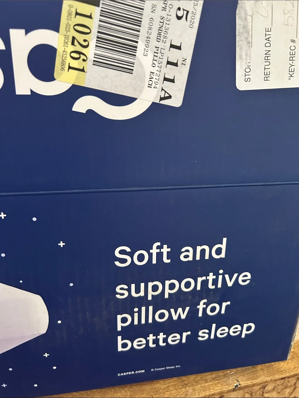 Casper Standard Pillow in White - Soft Support Better Sleep $67.50 on Amazon